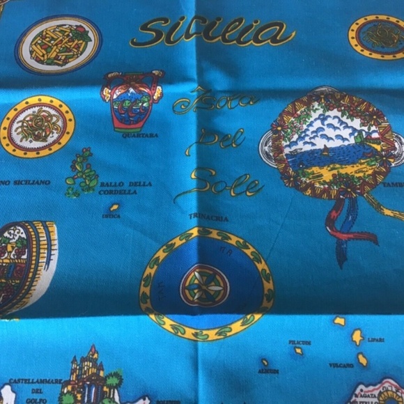 NEW ITALIAN TEA TOWEL SOUVENIR SICILIA COTTON TEA TOWEL 33 1/2” x 23” - Picture 5 of 9